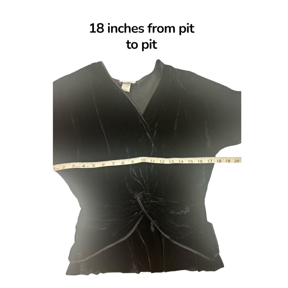 Vintage Cadaz Black Velvet Dress Size 8 Twist Front Maxi 90s Formal - Picture 11 of 13